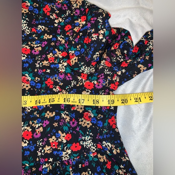 Gap maternity ditzy micro Floral Long Sleeve Dress black multicolor poppy medium - Picture 4 of 5